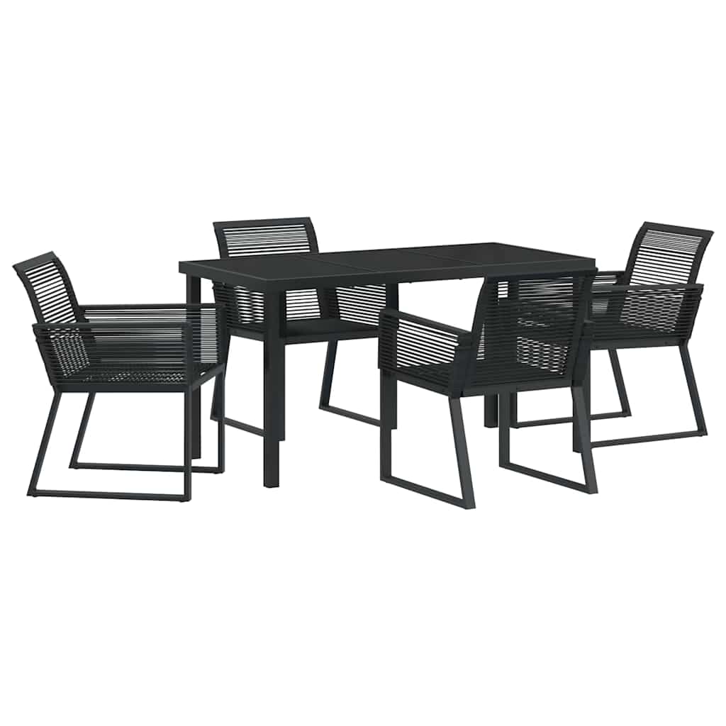 Garten Essgruppe 5 pcs Schwarz Pulverbeschichteter Stahl
