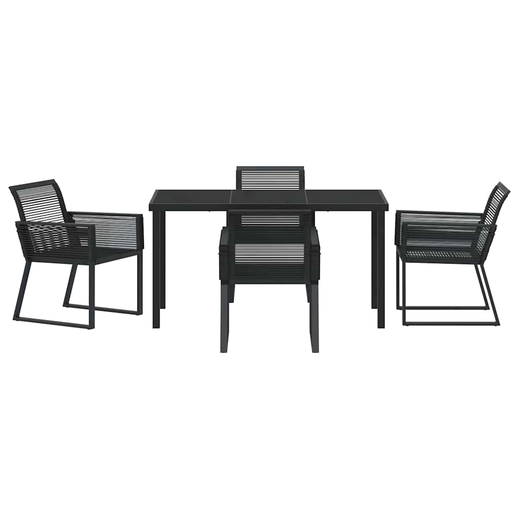 Garten Essgruppe 5 pcs Schwarz Pulverbeschichteter Stahl