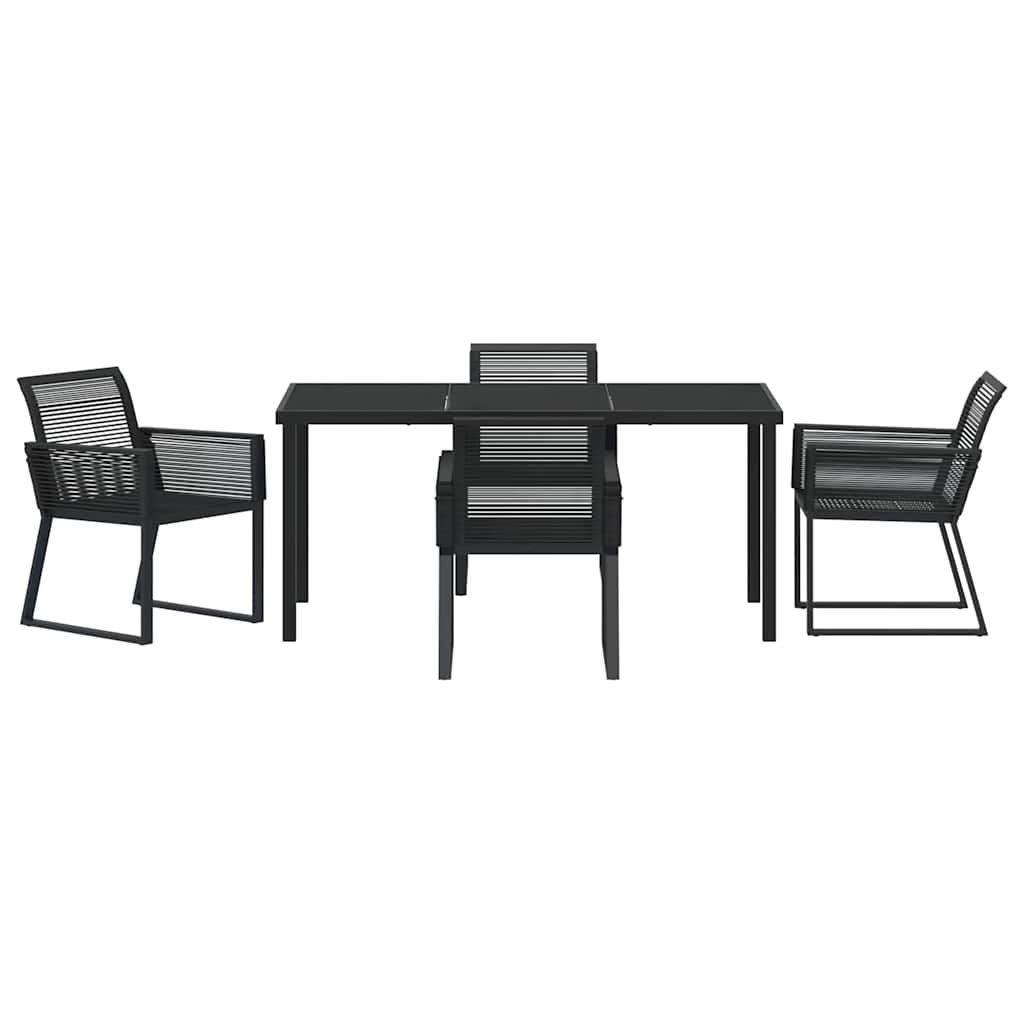 Garten Essgruppe 5 pcs Schwarz Pulverbeschichteter Stahl