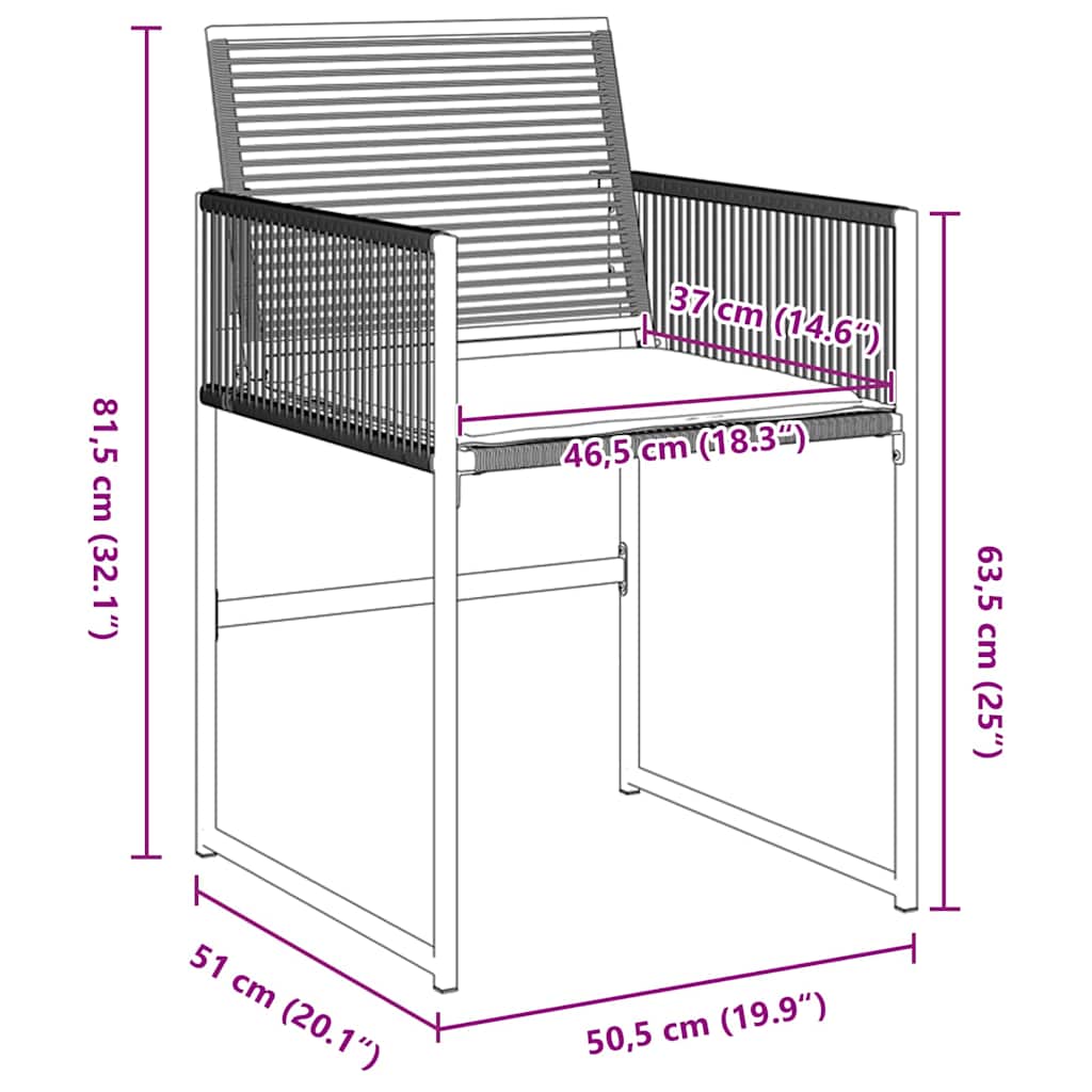 Garten Essgruppe 5 pcs Schwarz Poly-Rattan