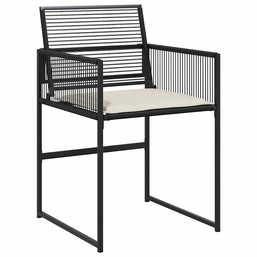 Garten Essgruppe 9 pcs Schwarz Poly-Rattan