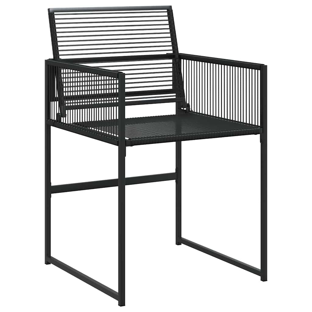 Garten Essgruppe 9 pcs Schwarz Poly-Rattan