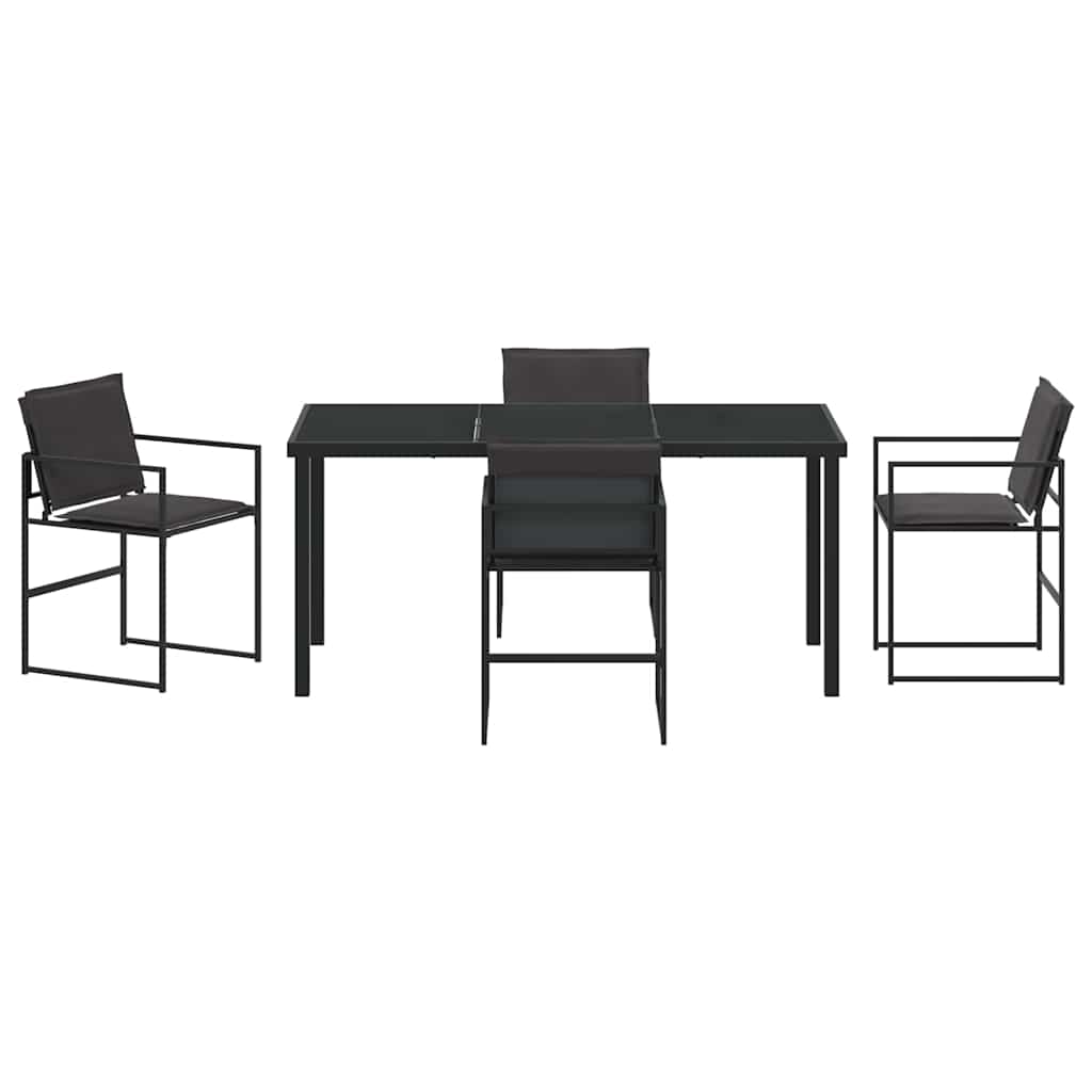 Garten Essgruppe 5 pcs Schwarz 160 x 80 x 73 cm