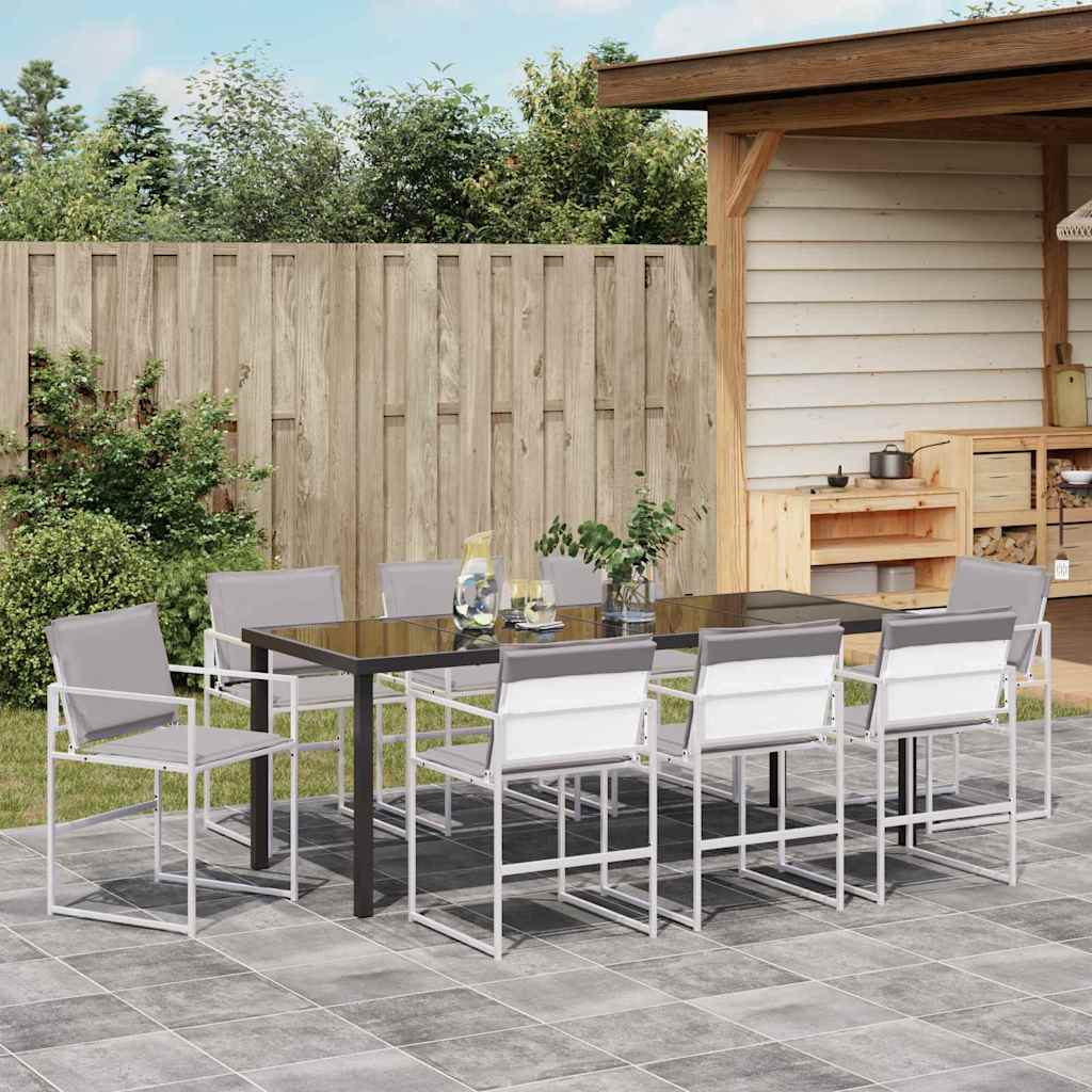 Garten Essgruppe 9 pcs Weiß 200 x 80 x 73 cm