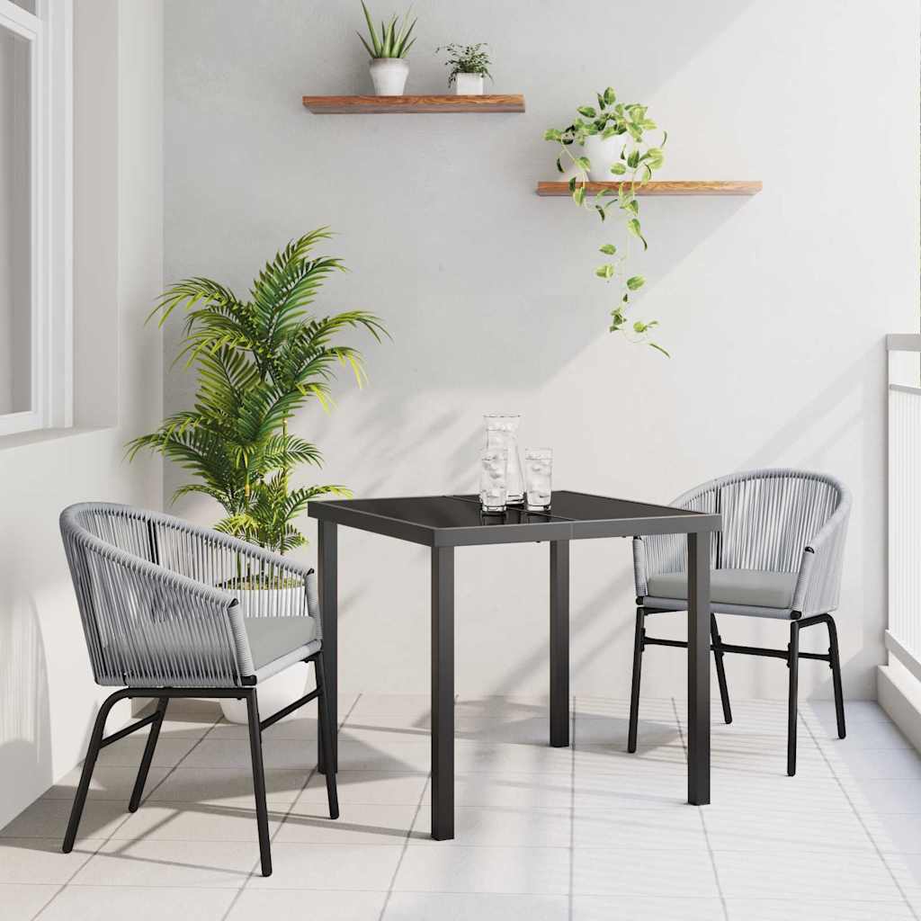 Garten Essgruppe 3 pcs Anthrazit Pulverbeschichteter Stahl
