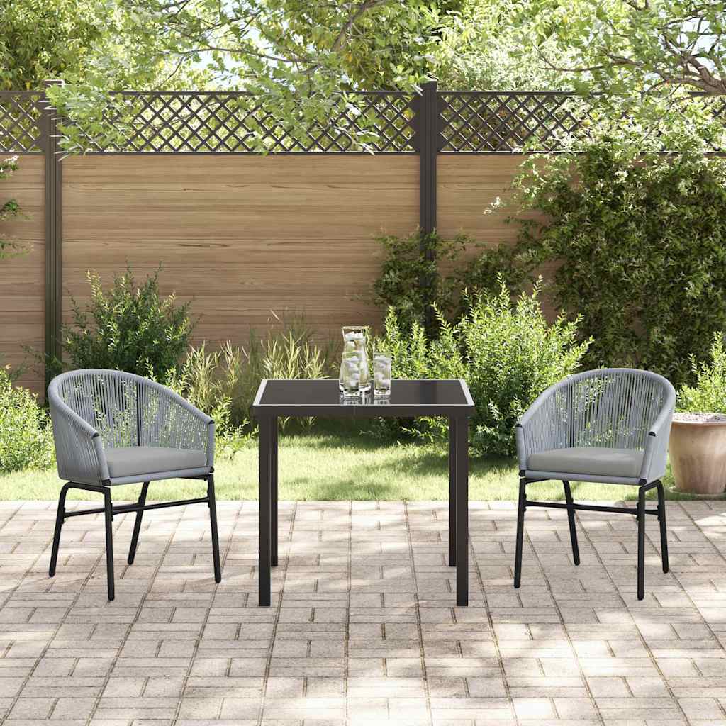 Garten Essgruppe 3 pcs Anthrazit Pulverbeschichteter Stahl