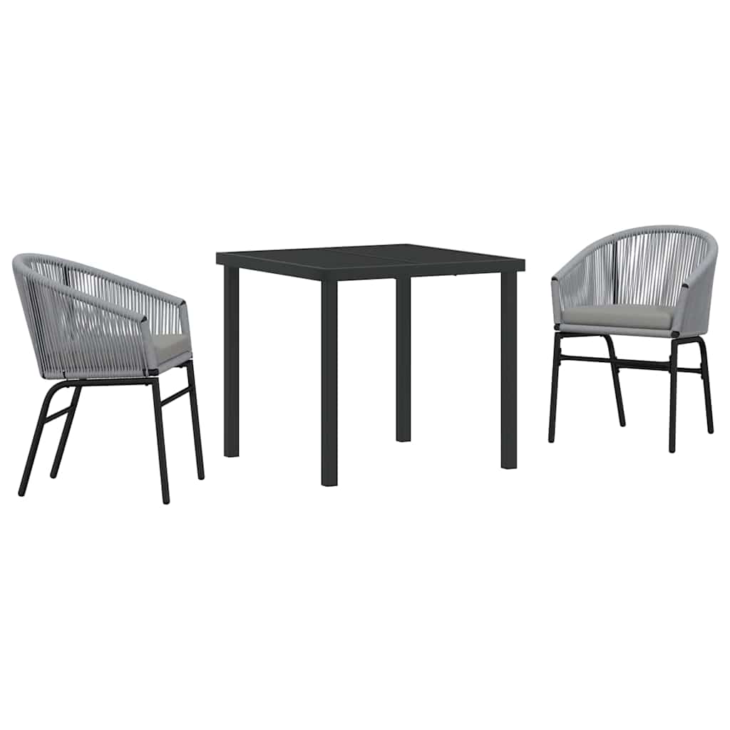 Garten Essgruppe 3 pcs Anthrazit Pulverbeschichteter Stahl
