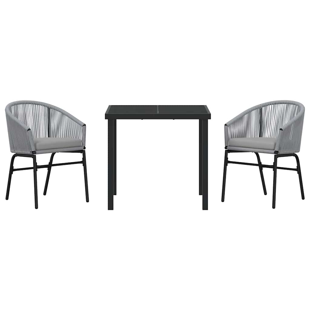Garten Essgruppe 3 pcs Anthrazit Pulverbeschichteter Stahl