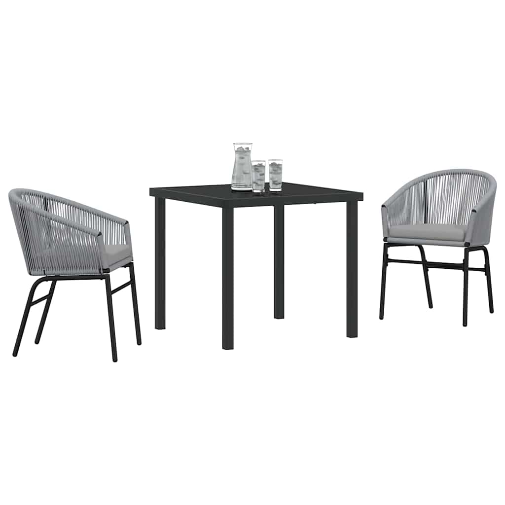 Garten Essgruppe 3 pcs Anthrazit Pulverbeschichteter Stahl