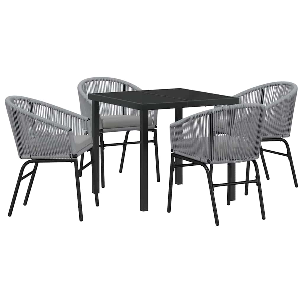 Garten Essgruppe 5 pcs Anthrazit Pulverbeschichteter Stahl