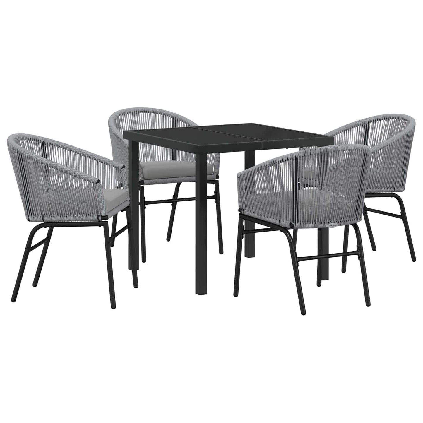 Garten Essgruppe 5 pcs Anthrazit Pulverbeschichteter Stahl
