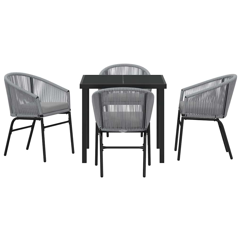 Garten Essgruppe 5 pcs Anthrazit Pulverbeschichteter Stahl