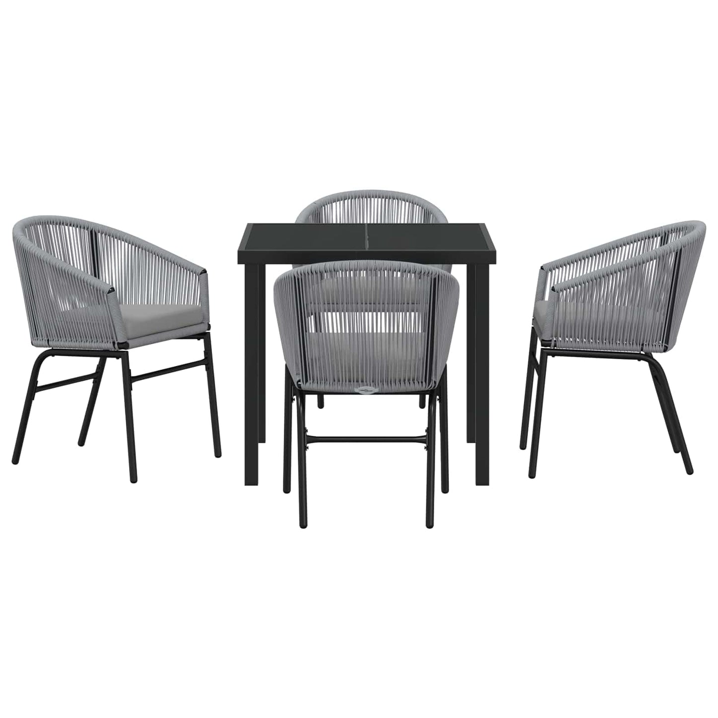 Garten Essgruppe 5 pcs Anthrazit Pulverbeschichteter Stahl