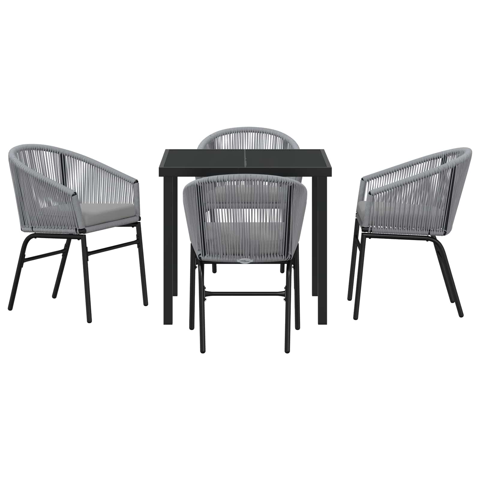Garten Essgruppe 5 pcs Anthrazit Pulverbeschichteter Stahl