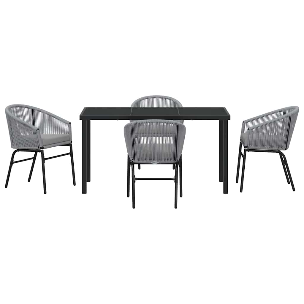 Garten Essgruppe 5 pcs Anthrazit Pulverbeschichteter Stahl