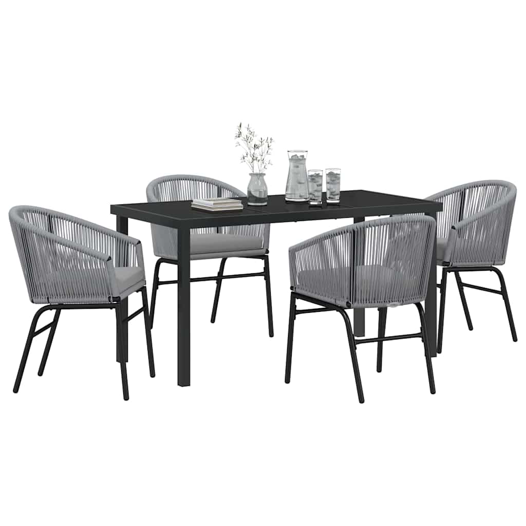 Garten Essgruppe 5 pcs Anthrazit Pulverbeschichteter Stahl