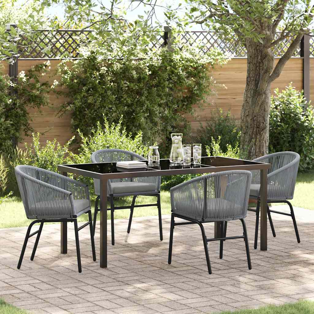 Garten Essgruppe 5 pcs Anthrazit Pulverbeschichteter Stahl