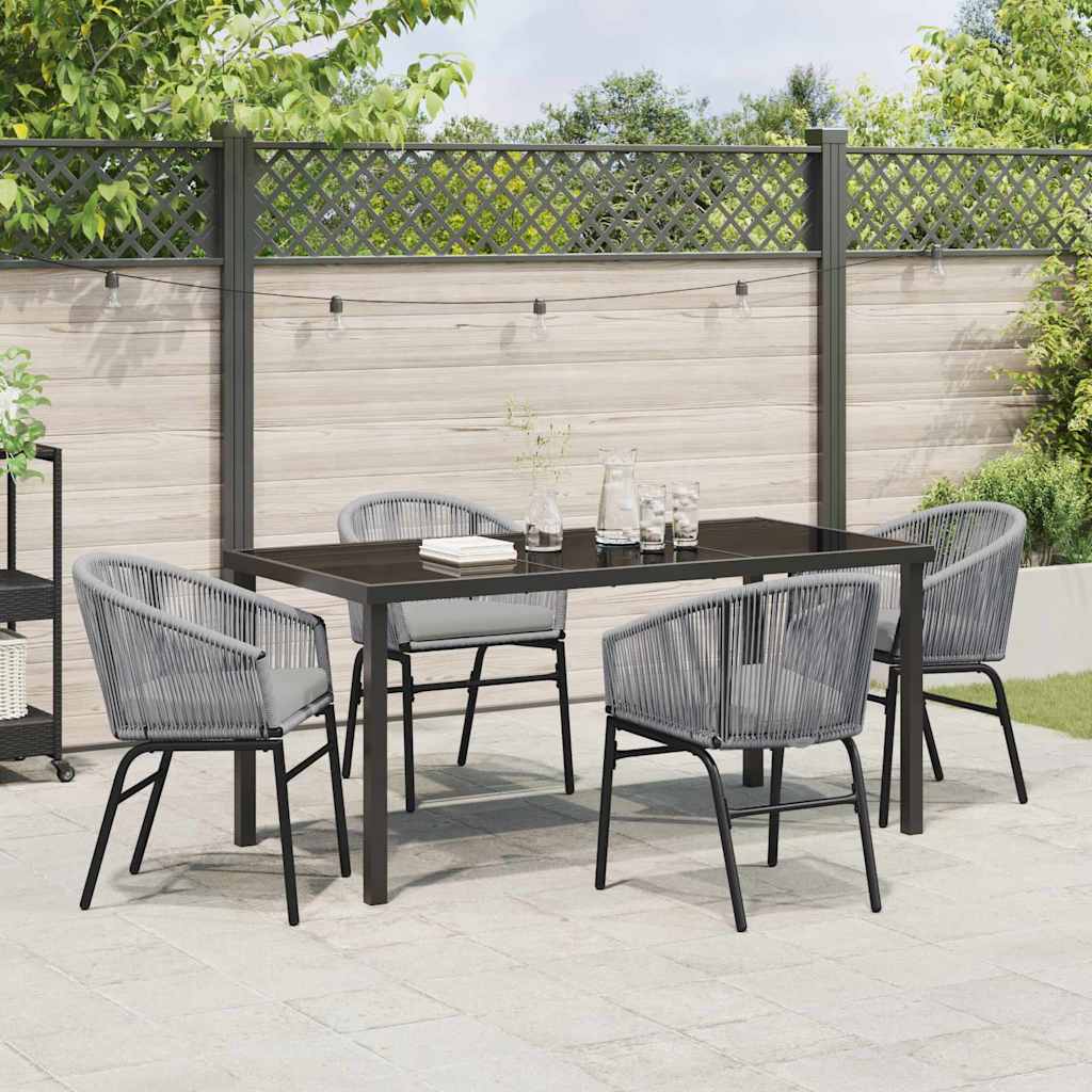 Garten Essgruppe 5 pcs Anthrazit Pulverbeschichteter Stahl