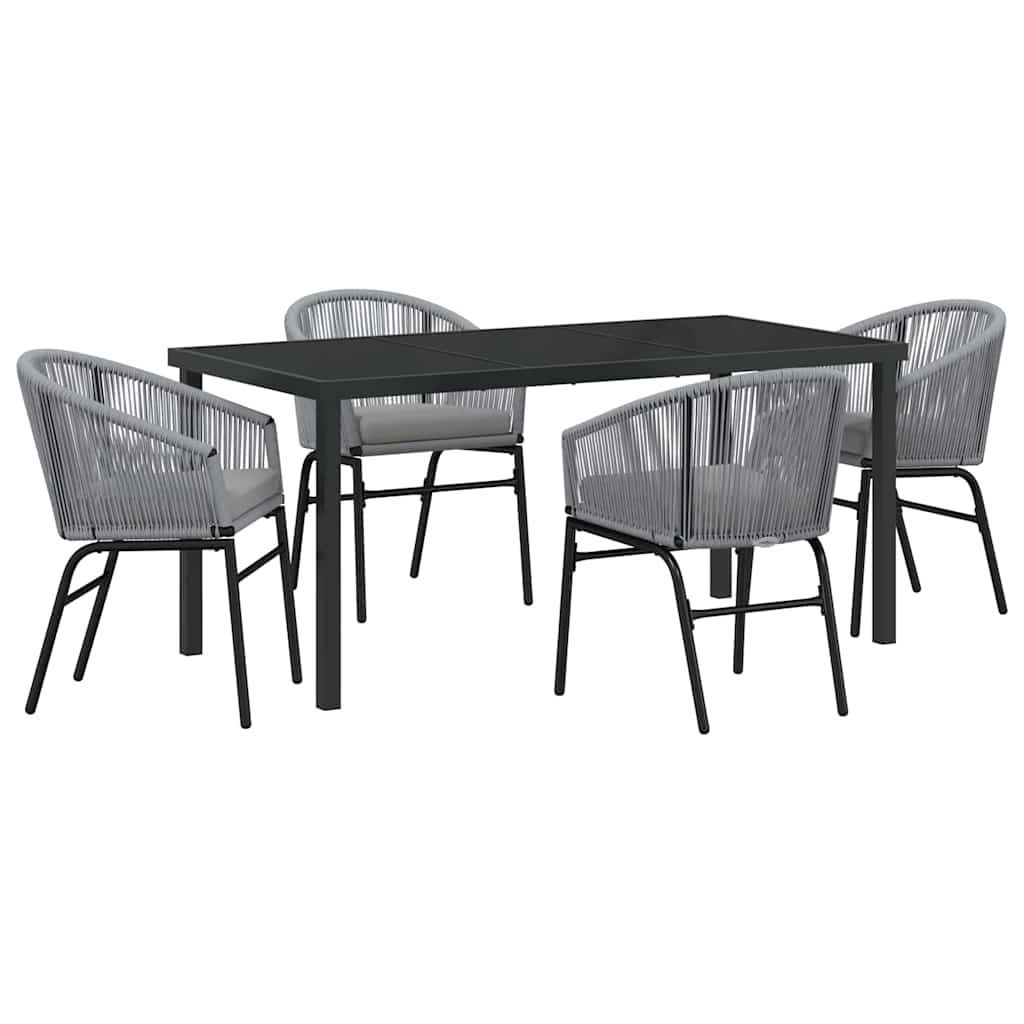 Garten Essgruppe 5 pcs Anthrazit Pulverbeschichteter Stahl