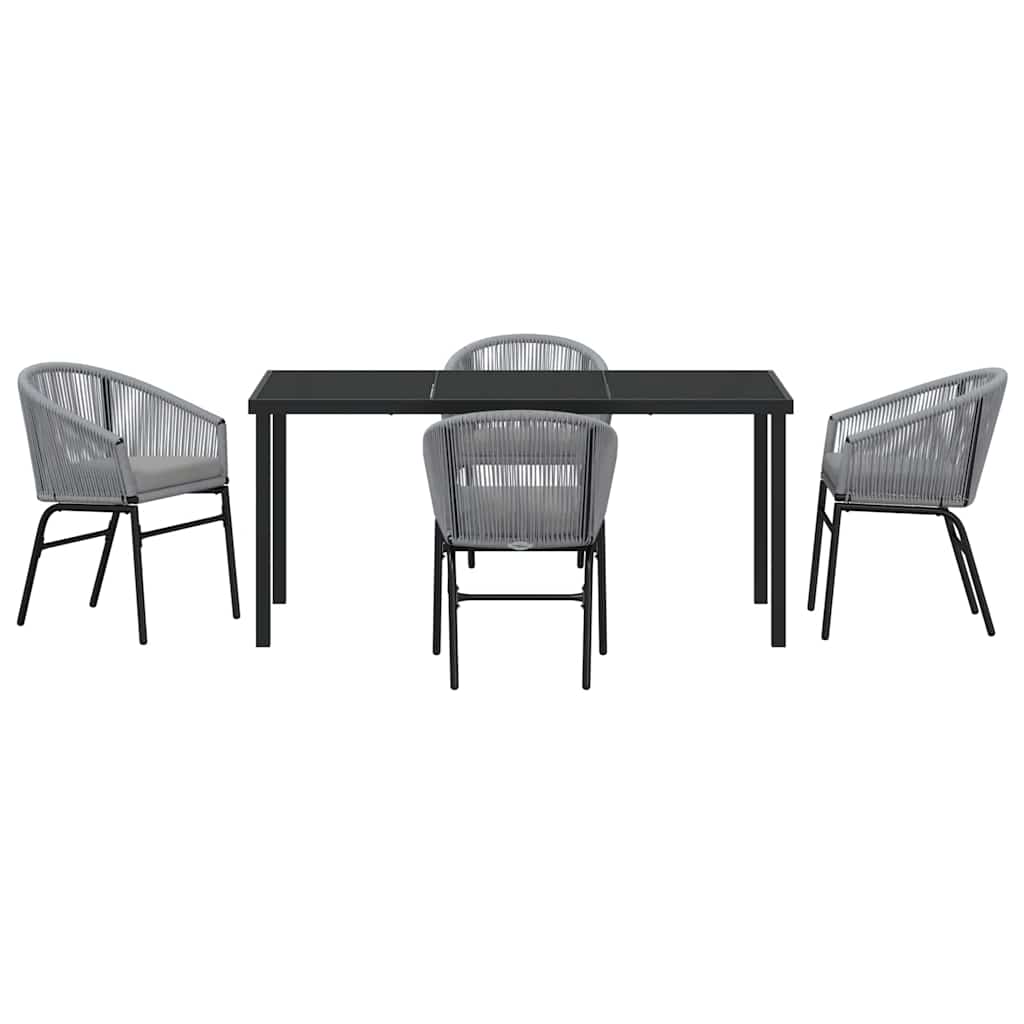 Garten Essgruppe 5 pcs Anthrazit Pulverbeschichteter Stahl
