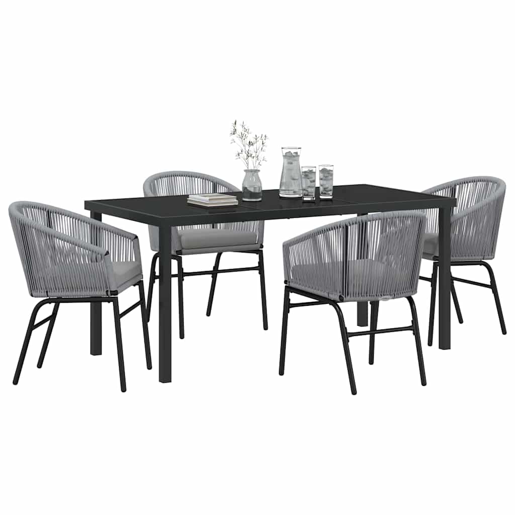 Garten Essgruppe 5 pcs Anthrazit Pulverbeschichteter Stahl