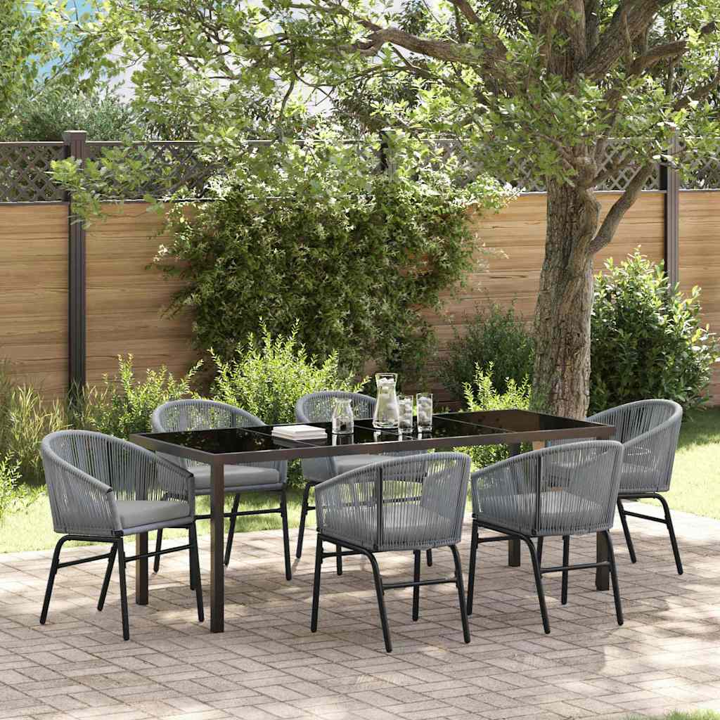 Garten Essgruppe 7 pcs Anthrazit Pulverbeschichteter Stahl