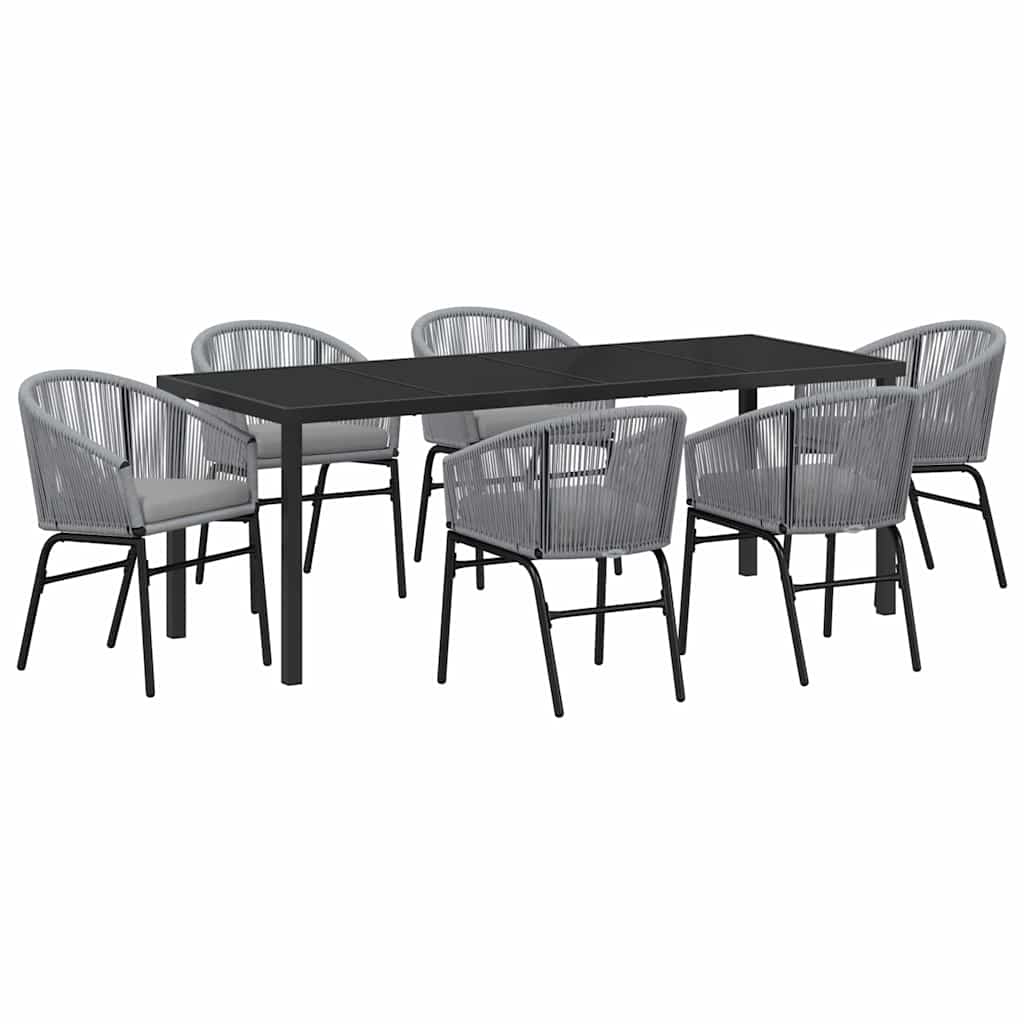 Garten Essgruppe 7 pcs Anthrazit Pulverbeschichteter Stahl