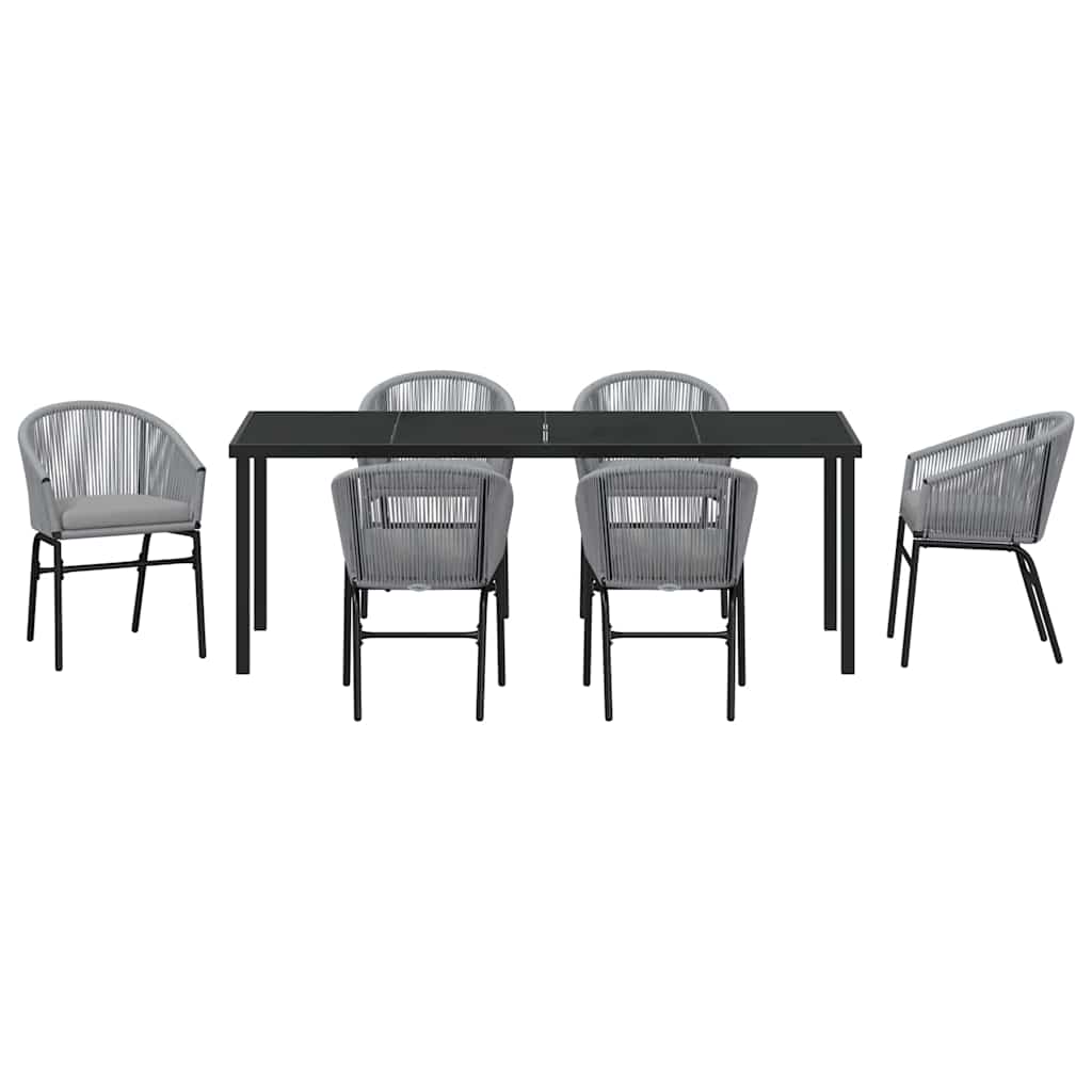 Garten Essgruppe 7 pcs Anthrazit Pulverbeschichteter Stahl