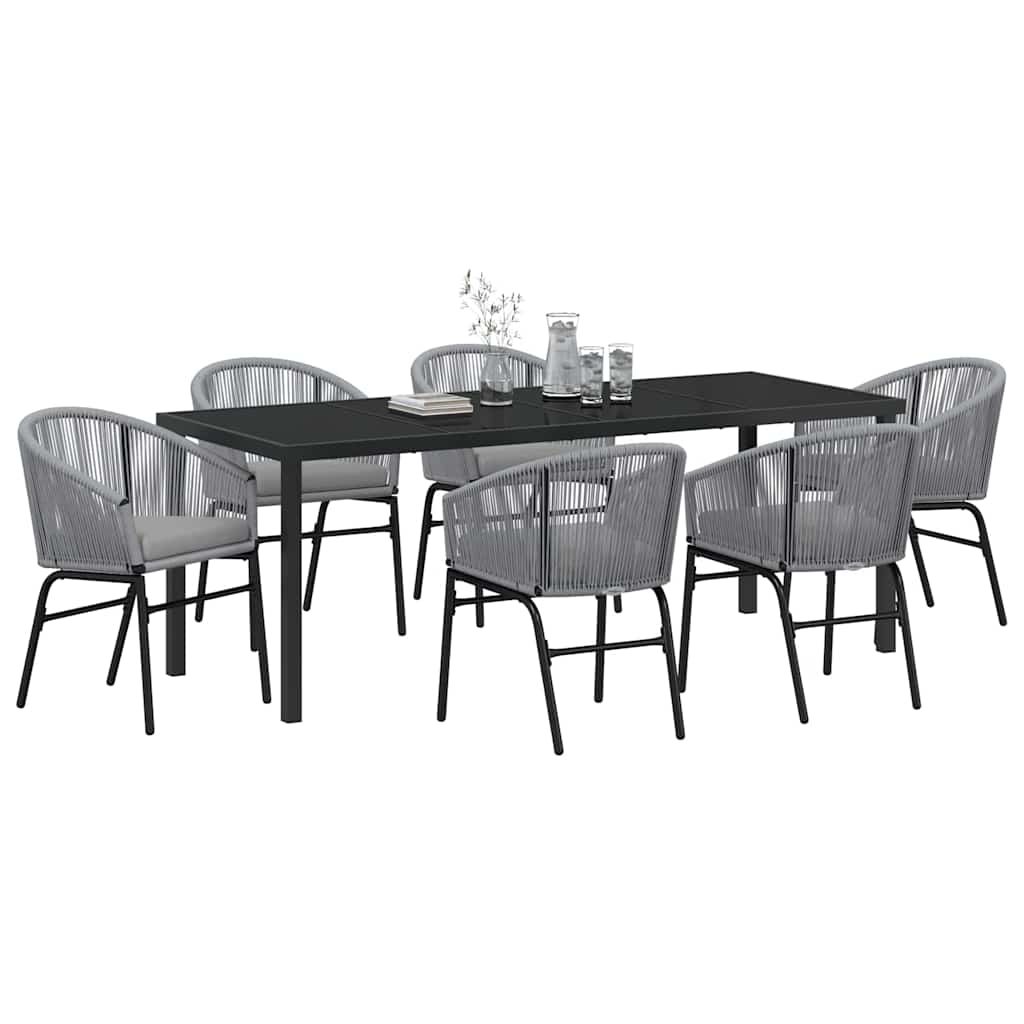 Garten Essgruppe 7 pcs Anthrazit Pulverbeschichteter Stahl
