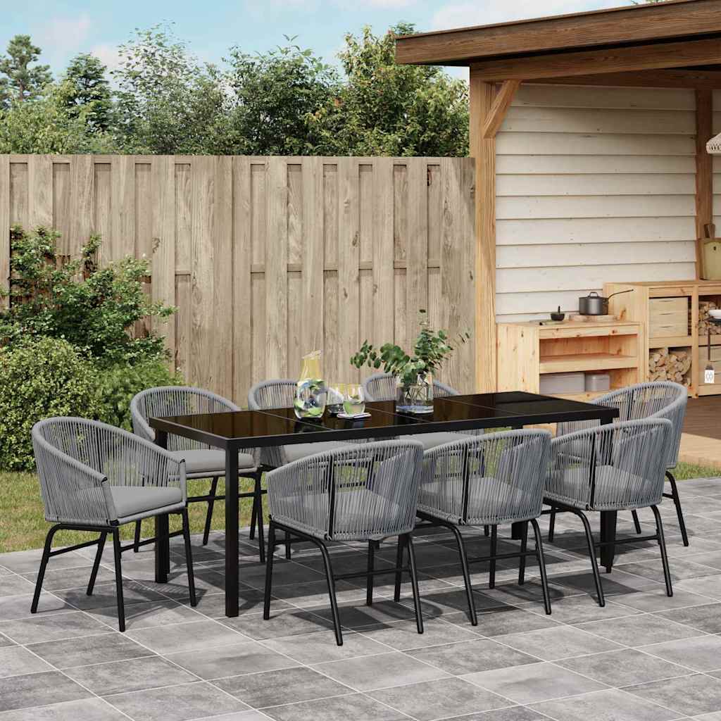 Garten Essgruppe 9 pcs Anthrazit Pulverbeschichteter Stahl