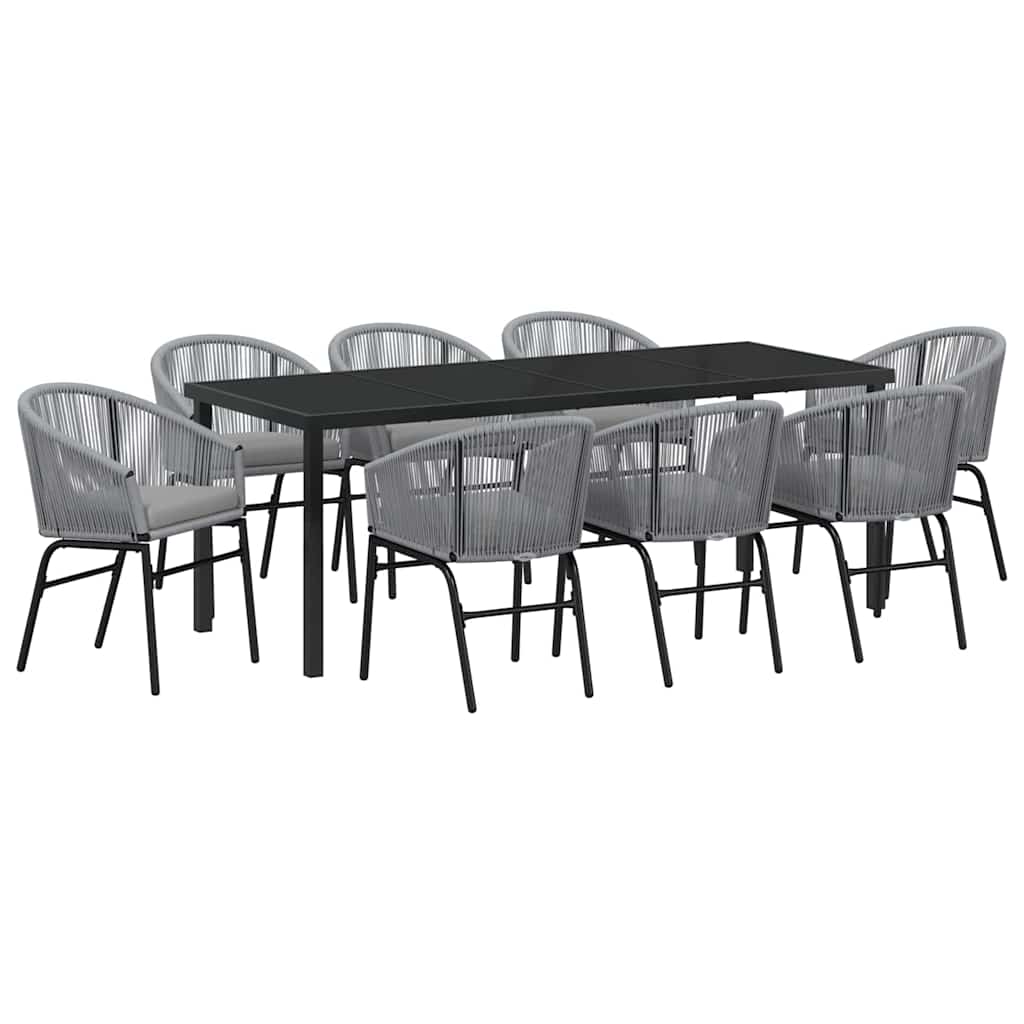 Garten Essgruppe 9 pcs Anthrazit Pulverbeschichteter Stahl