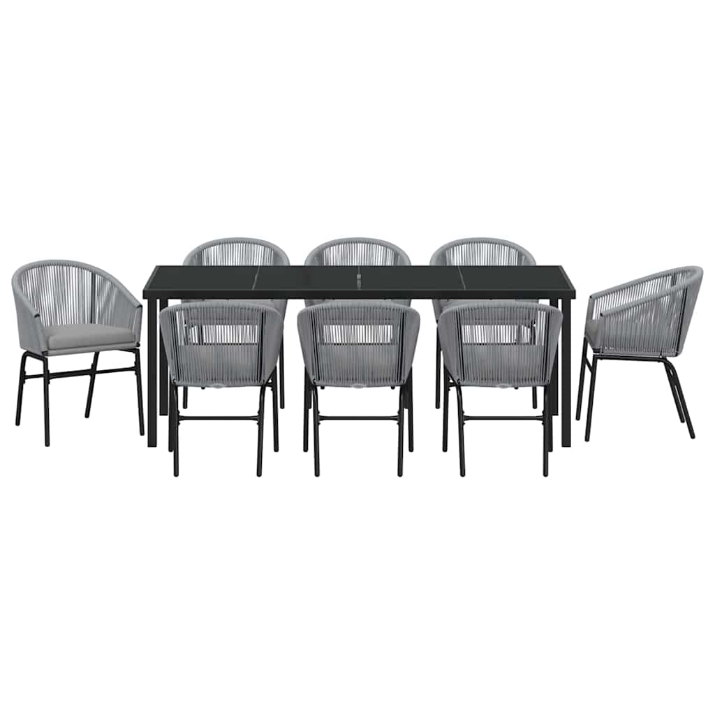 Garten Essgruppe 9 pcs Anthrazit Pulverbeschichteter Stahl