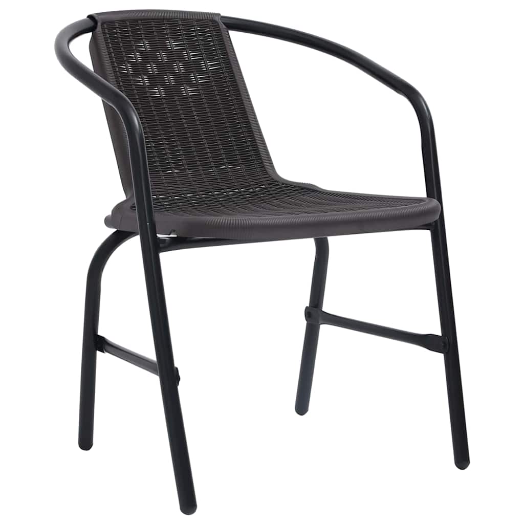 Garten Essgruppe 3 pcs Schwarz Pulverbeschichteter Stahl