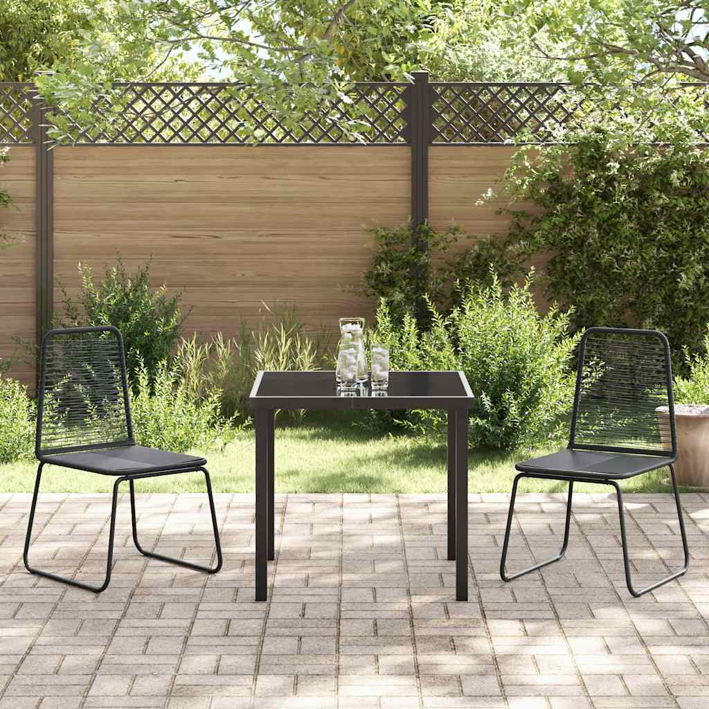 Garten Essgruppe 3 pcs Schwarz Pulverbeschichteter Stahl