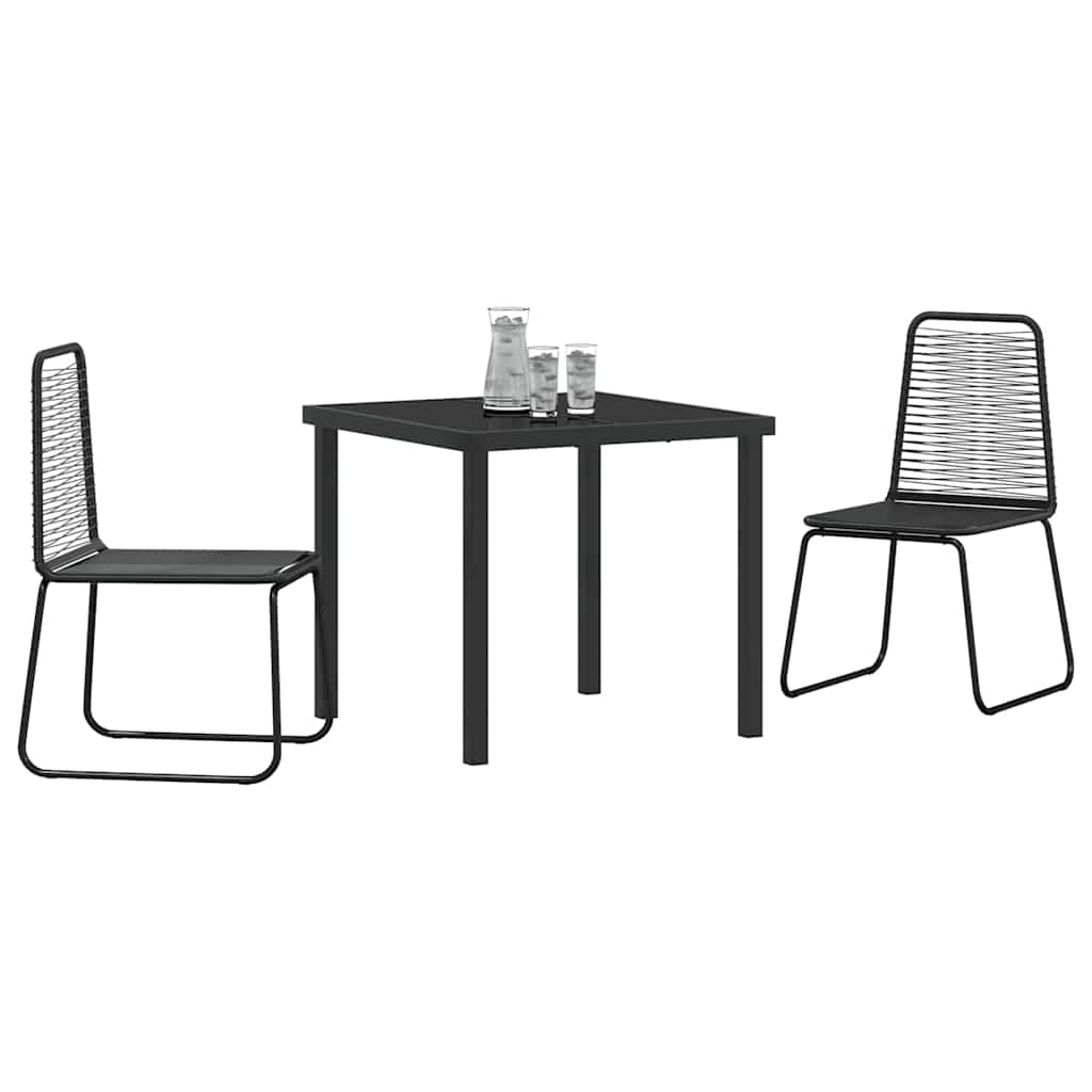 Garten Essgruppe 3 pcs Schwarz Pulverbeschichteter Stahl