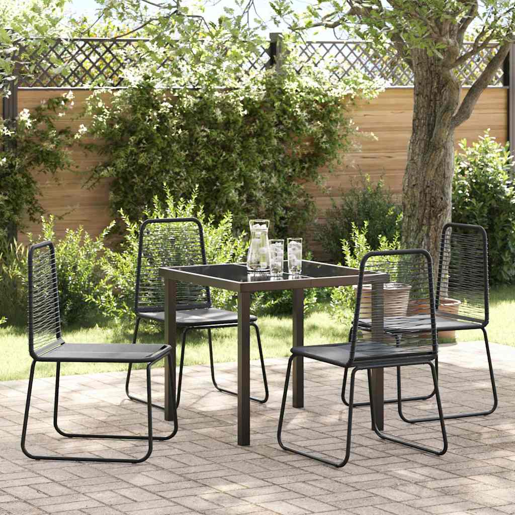 Garten Essgruppe 5 pcs Schwarz Pulverbeschichteter Stahl