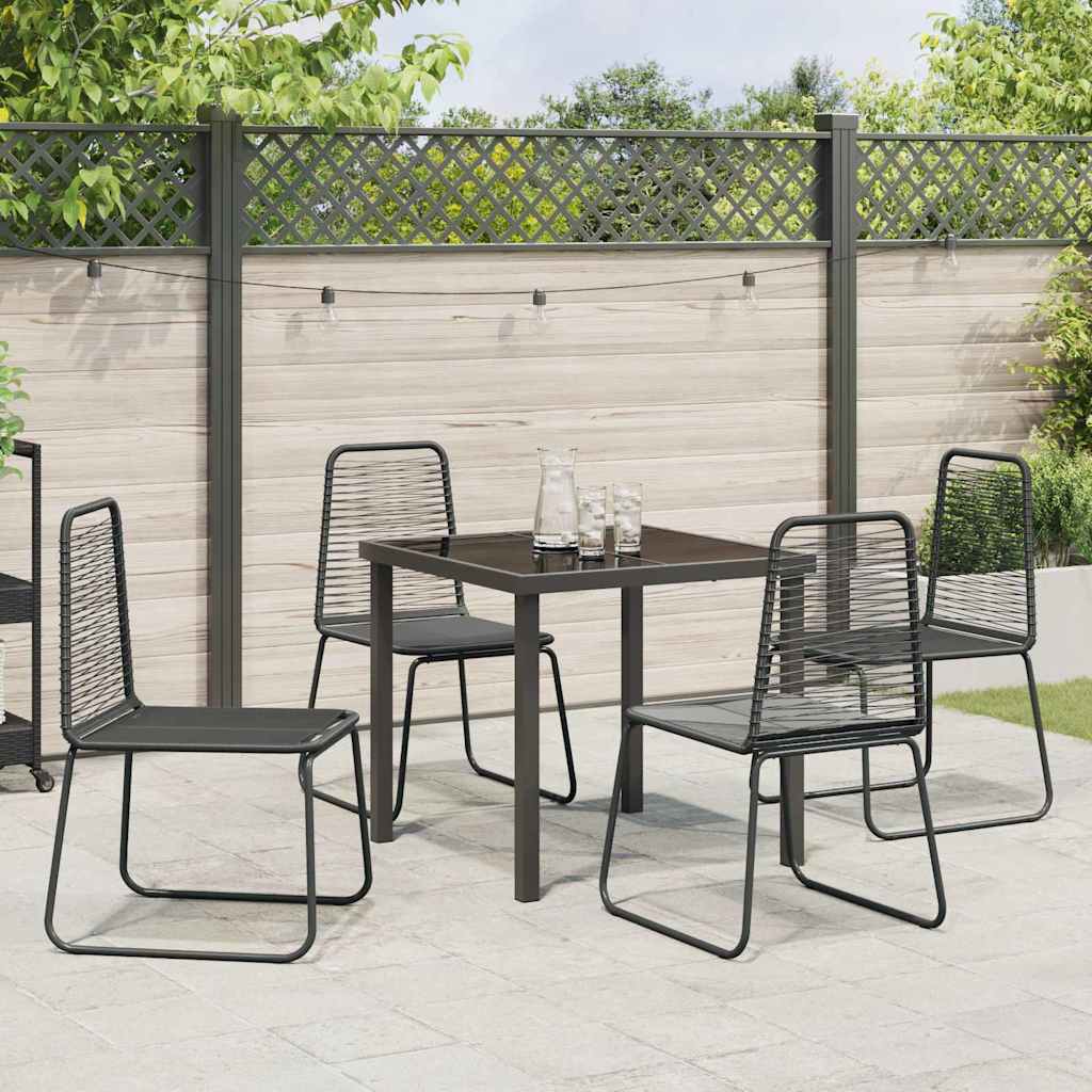 Garten Essgruppe 5 pcs Schwarz Pulverbeschichteter Stahl