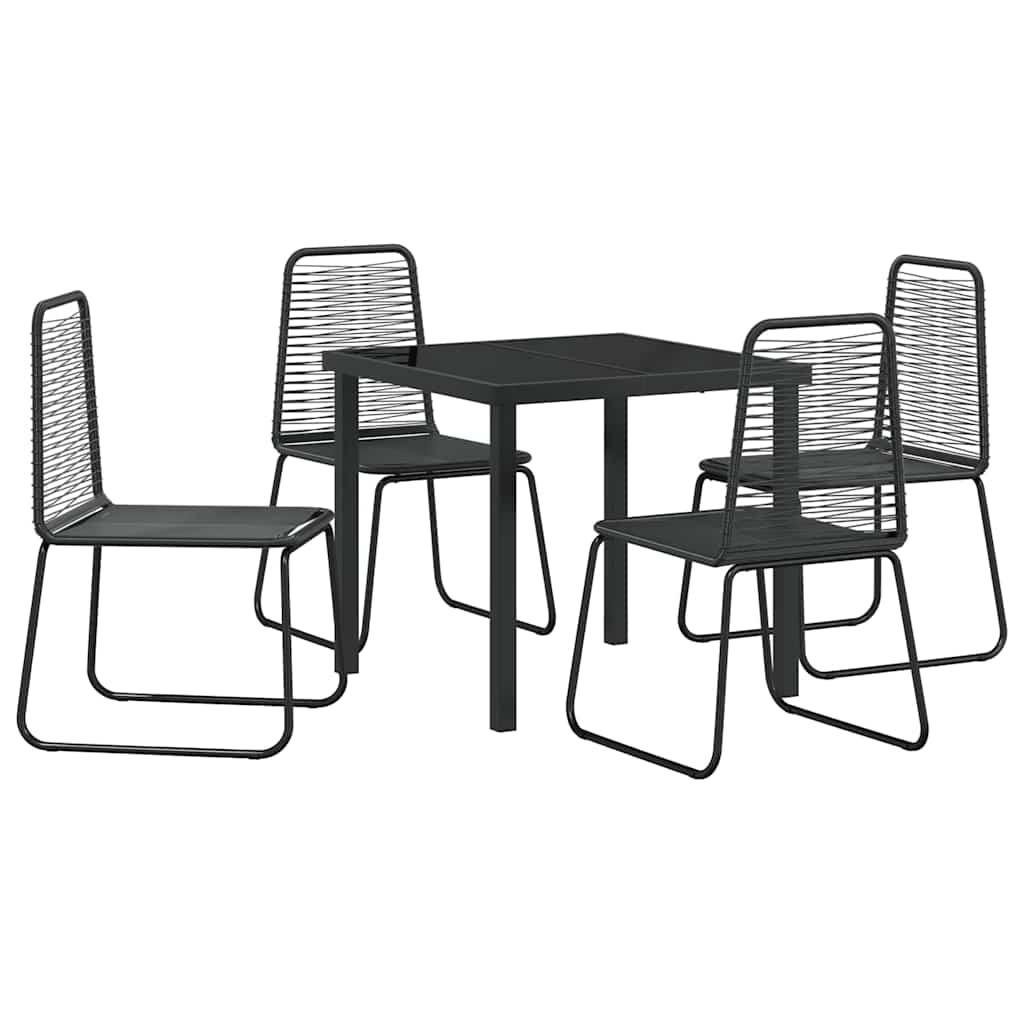 Garten Essgruppe 5 pcs Schwarz Pulverbeschichteter Stahl