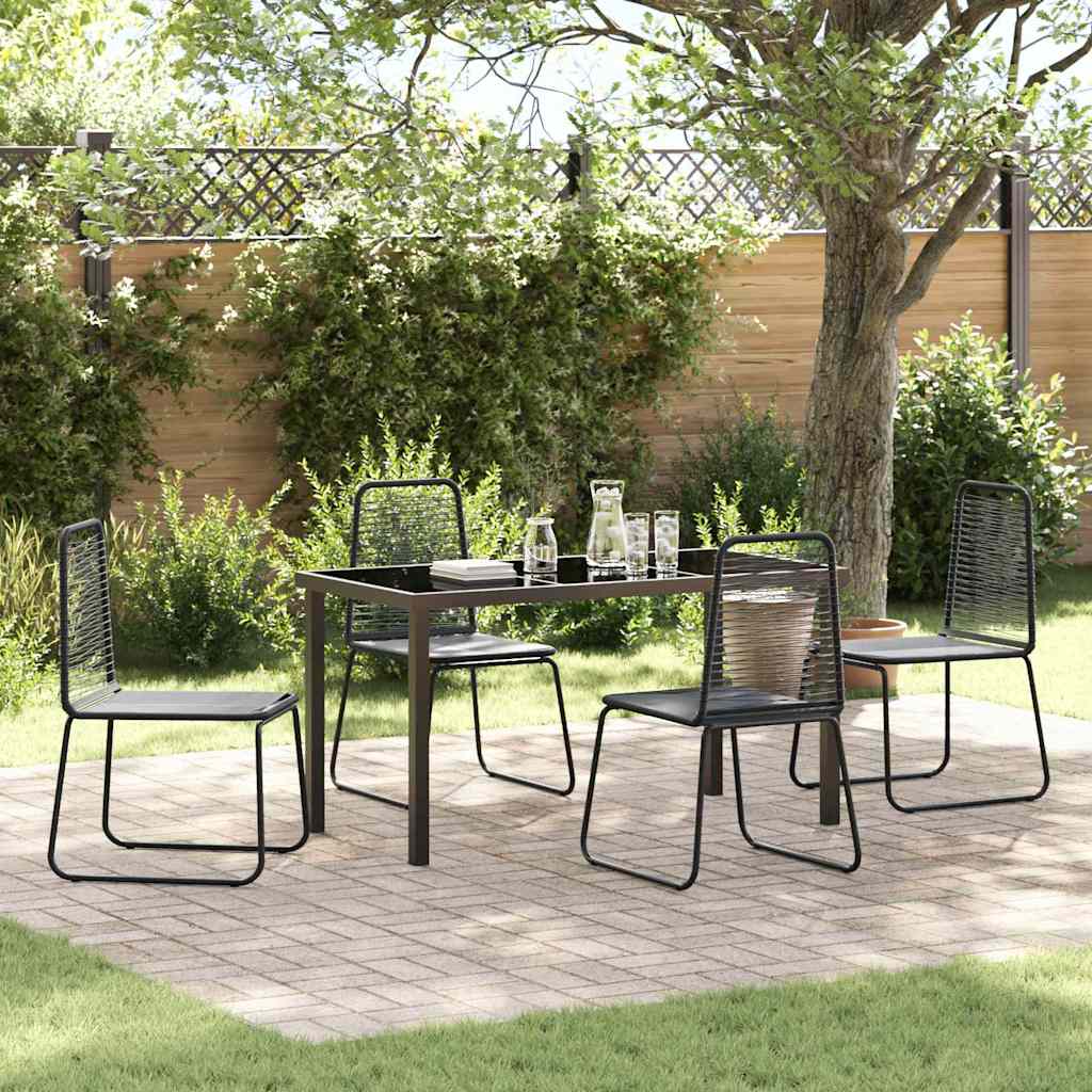 Garten Essgruppe 5 pcs Schwarz Pulverbeschichteter Stahl