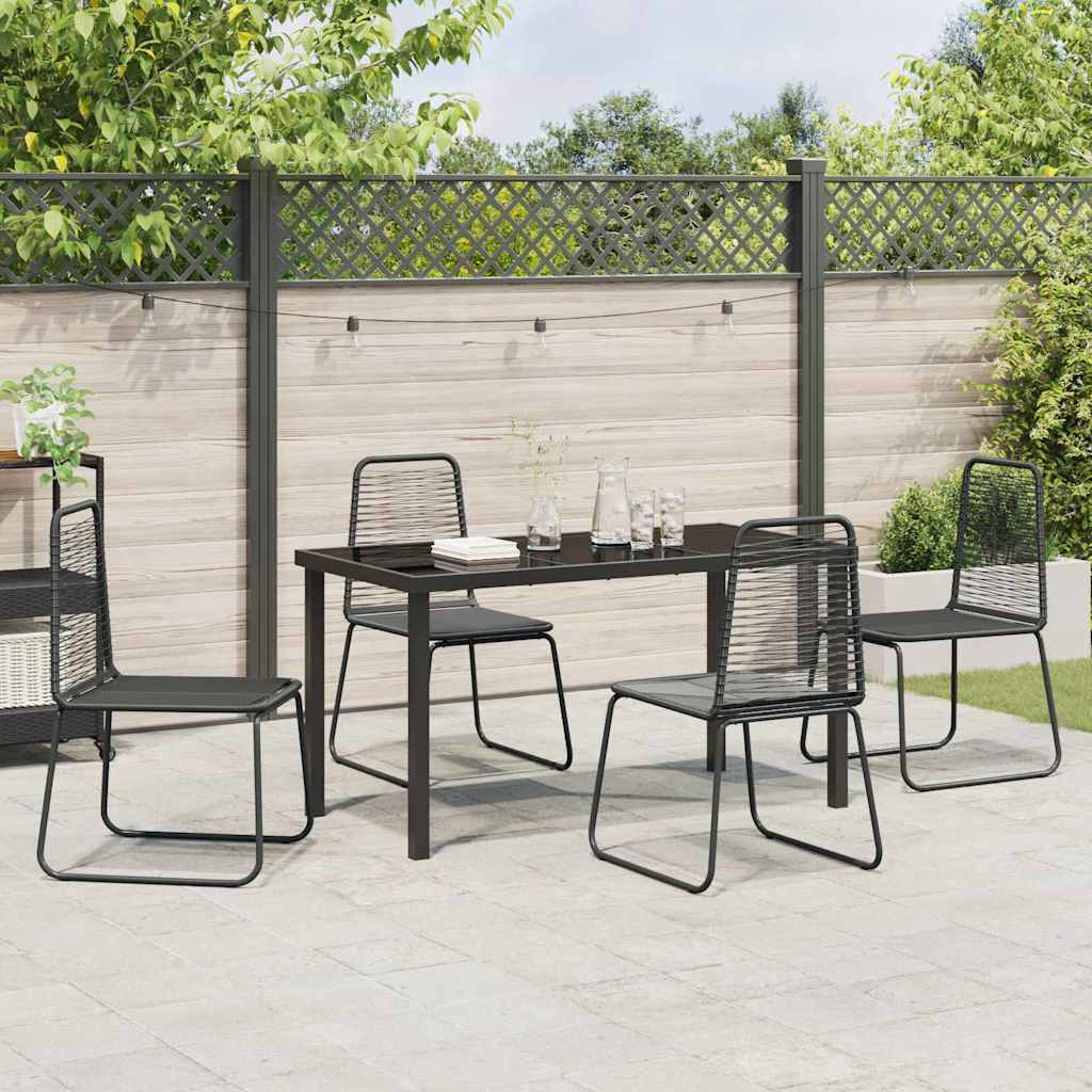 Garten Essgruppe 5 pcs Schwarz Pulverbeschichteter Stahl