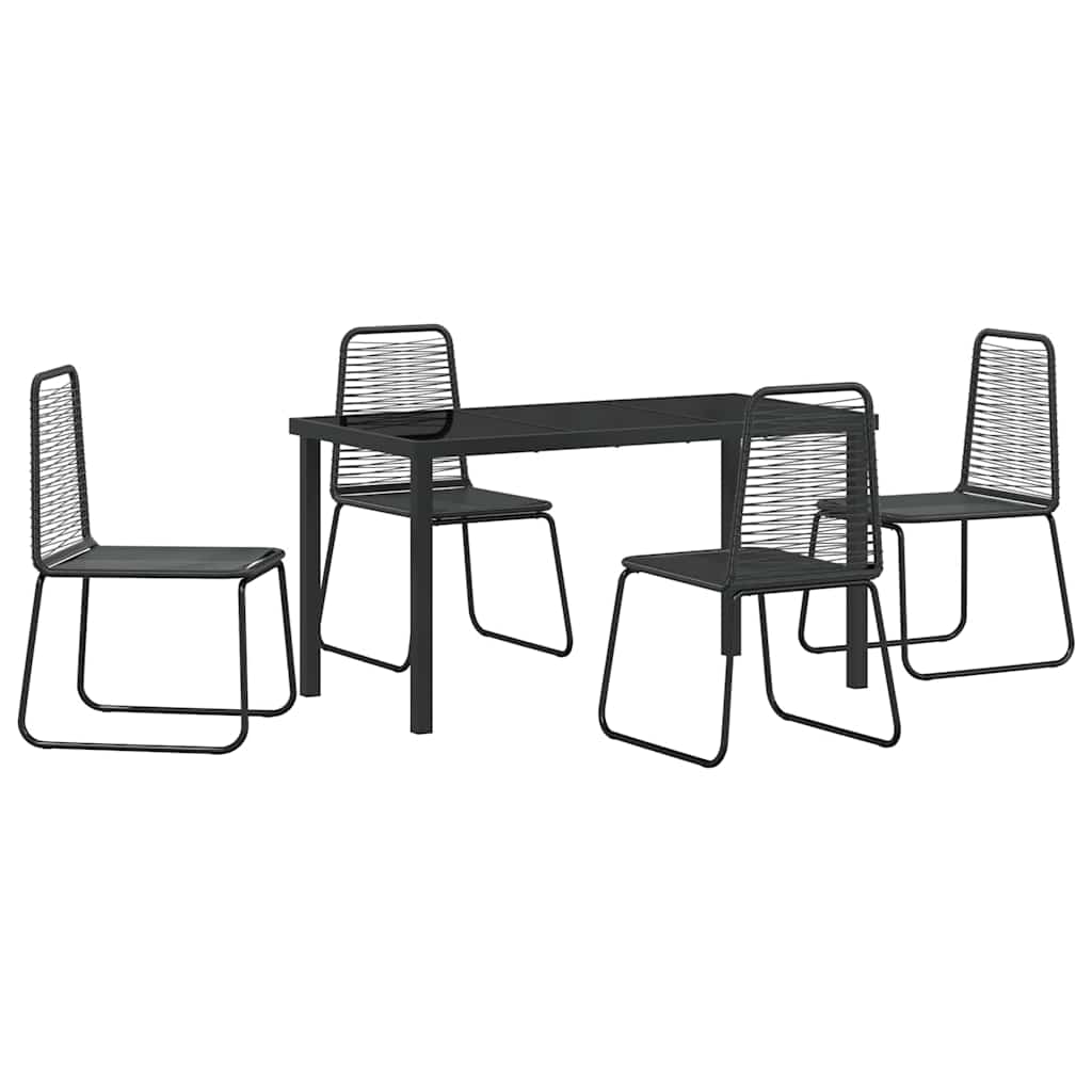 Garten Essgruppe 5 pcs Schwarz Pulverbeschichteter Stahl