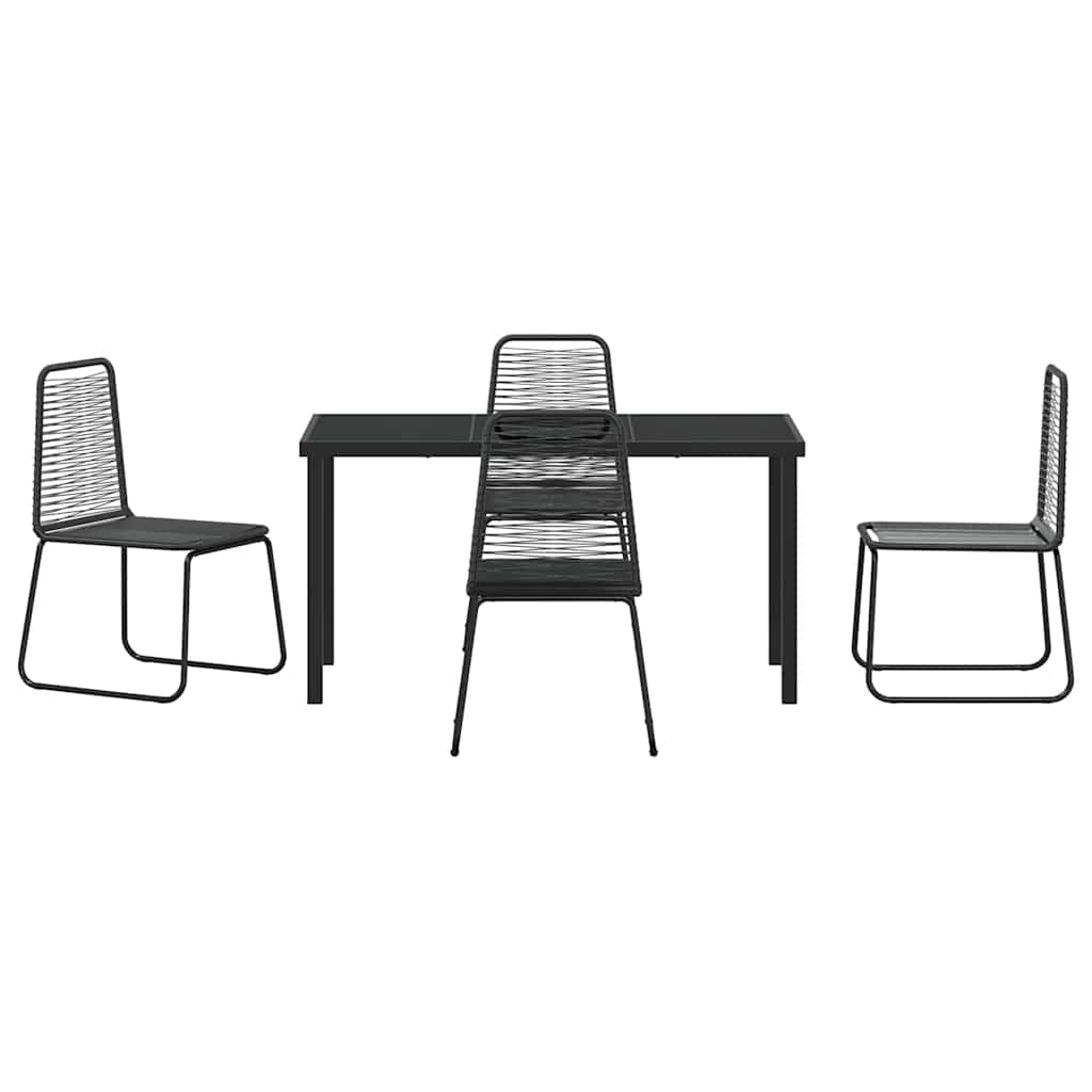 Garten Essgruppe 5 pcs Schwarz Pulverbeschichteter Stahl