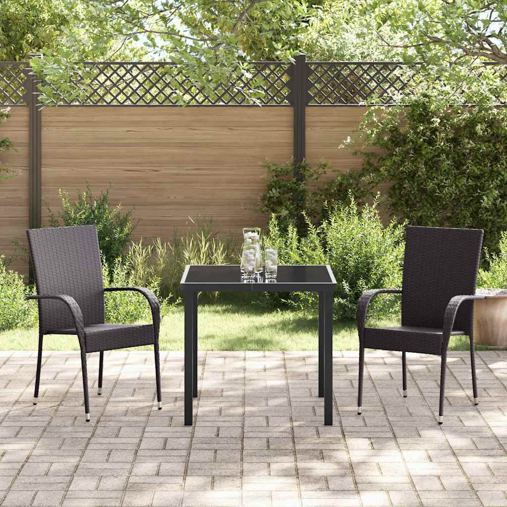 Garten Essgruppe 3 pcs Braun Pulverbeschichteter Stahl