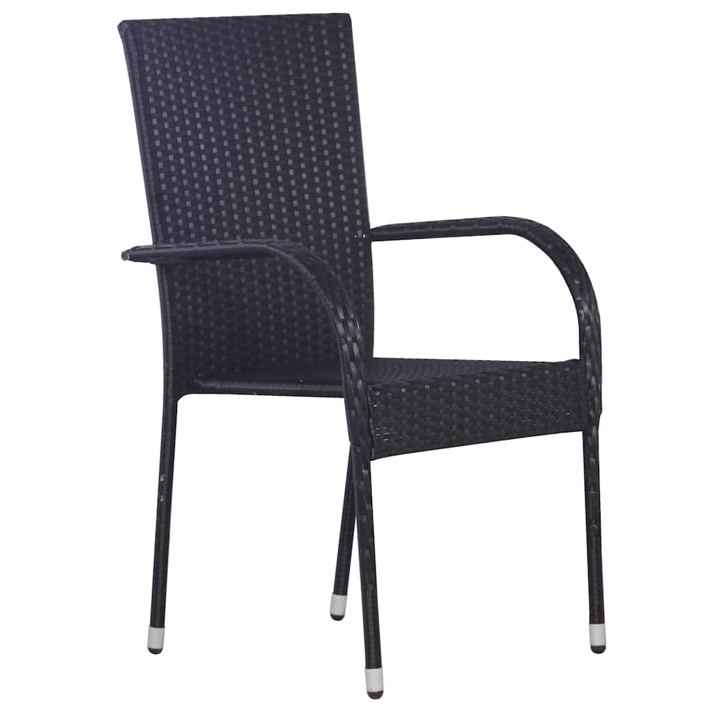 Garten Essgruppe 3 pcs Schwarz Pulverbeschichteter Stahl