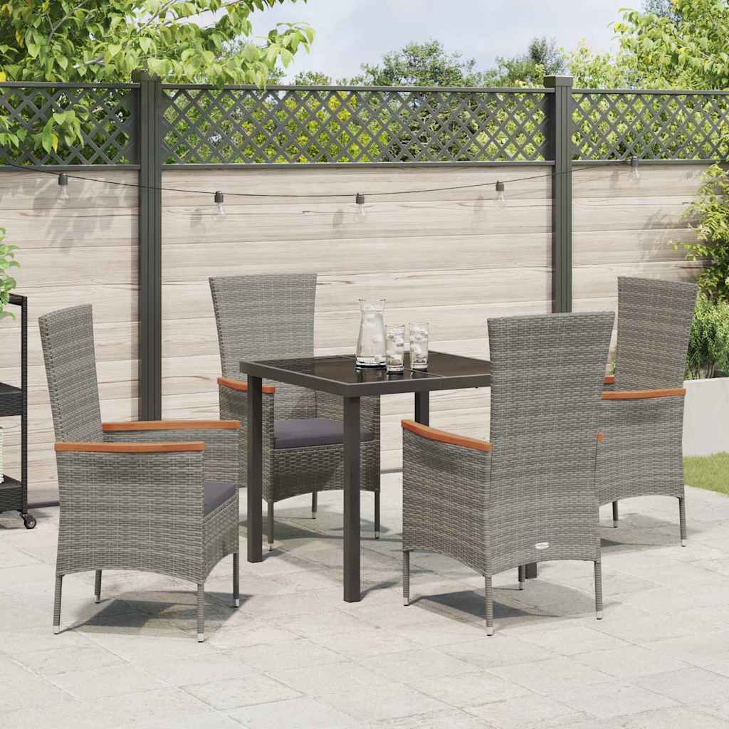 Garten Essgruppe 5 pcs Grau Pulverbeschichteter Stahl