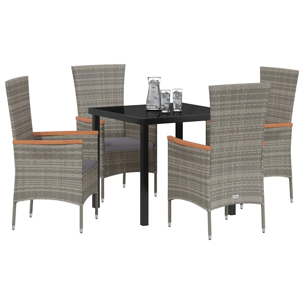 Garten Essgruppe 5 pcs Grau Pulverbeschichteter Stahl
