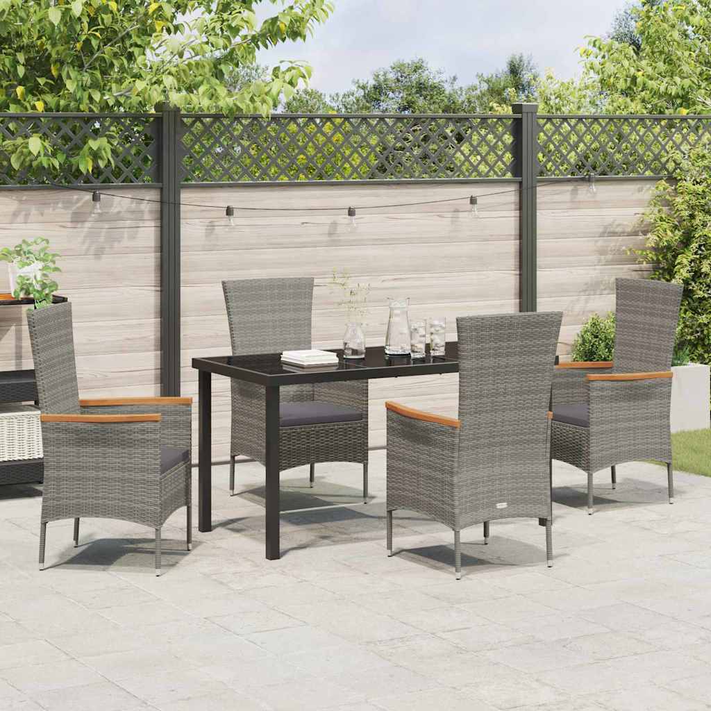 Garten Essgruppe 5 pcs Grau Pulverbeschichteter Stahl