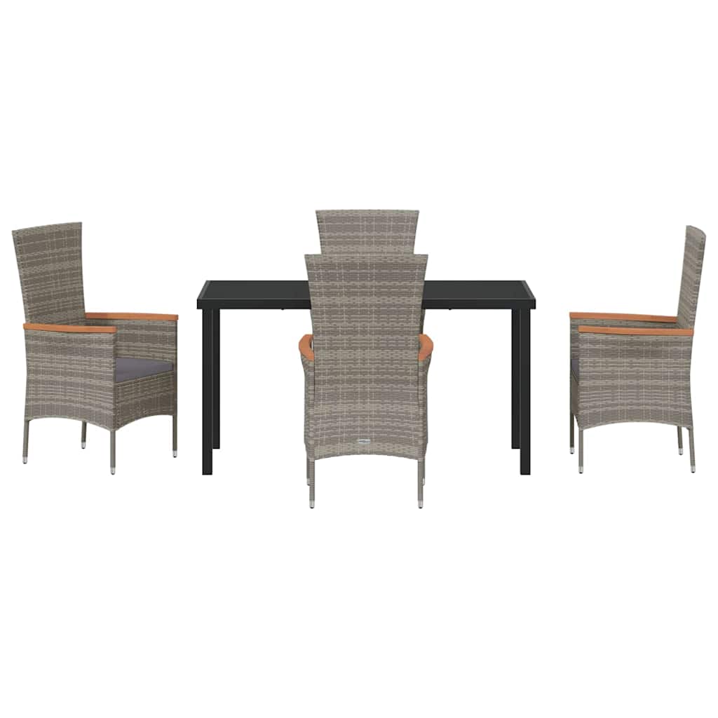 Garten Essgruppe 5 pcs Grau Pulverbeschichteter Stahl