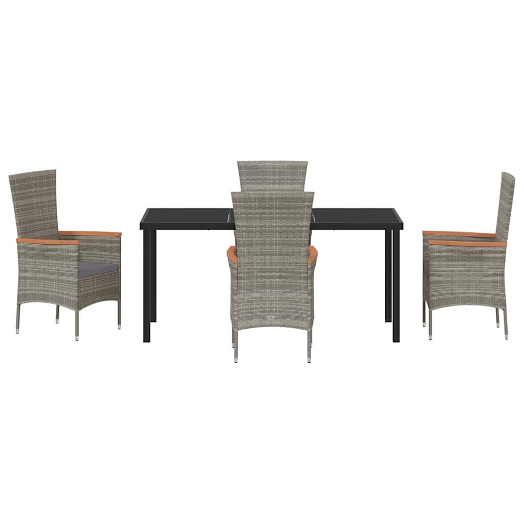 Garten Essgruppe 5 pcs Grau Pulverbeschichteter Stahl