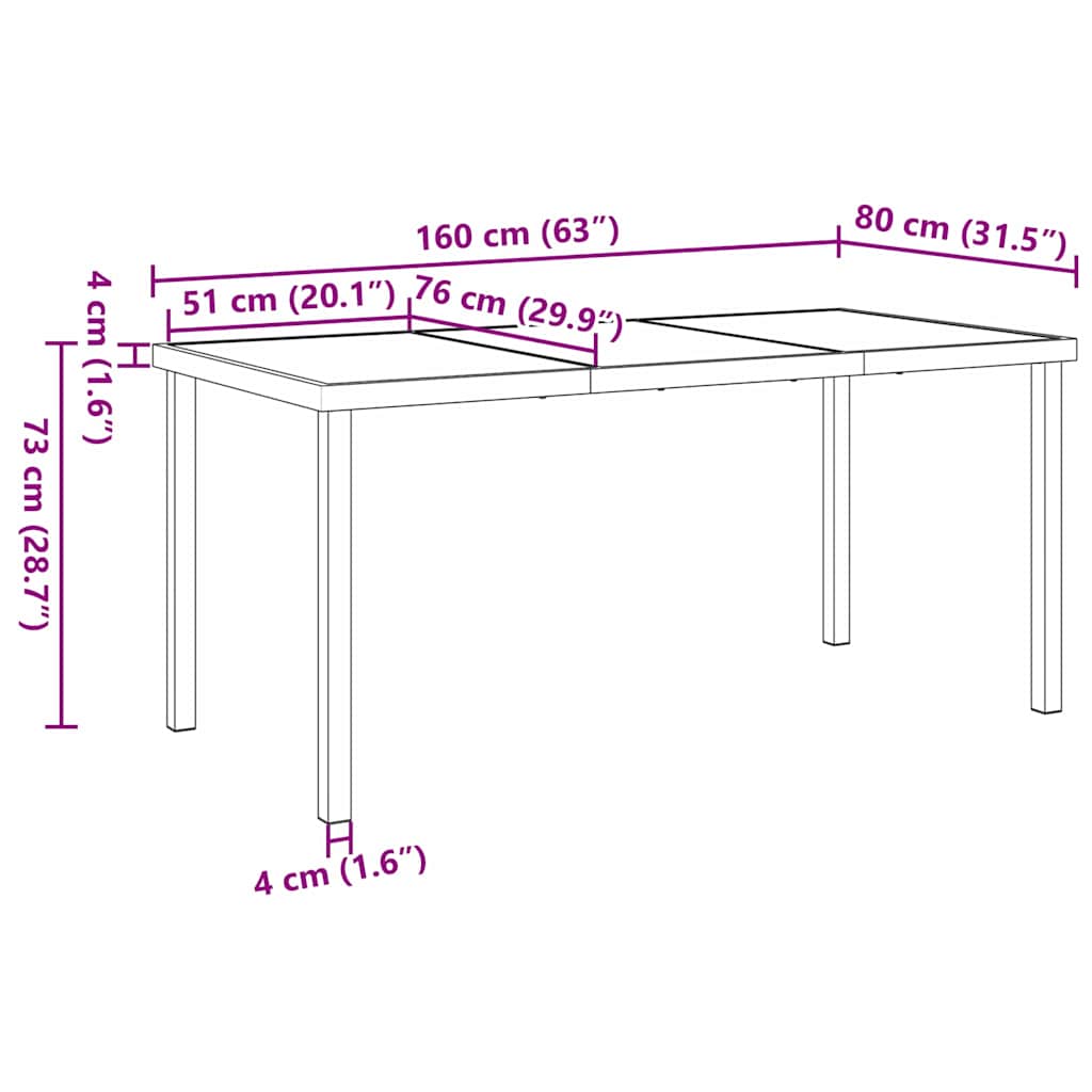 Garten Essgruppe 7 pcs Grau Pulverbeschichteter Stahl